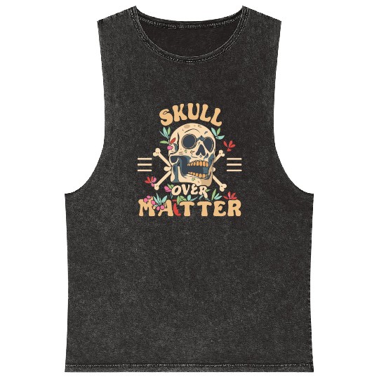 Totenkopf Skull Skulls Totenschädel Spruch Mineral Wash Tank Tops