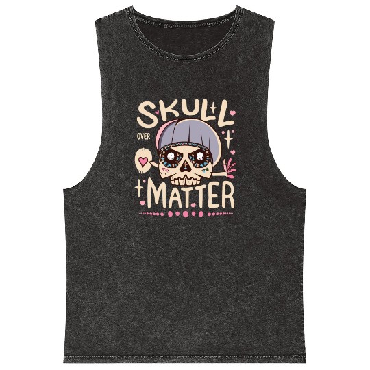 Totenkopf Skull Skulls Totenschädel Spruch Mineral Wash Tank Tops