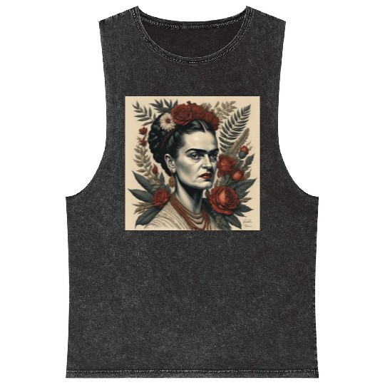 frida khalos Mug,Frida Khalo flower mug Mineral Wash Tank Tops