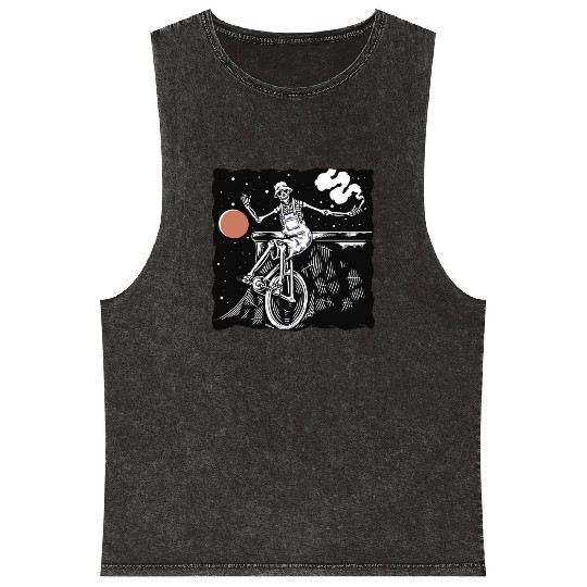 SKELETON AND BIKE Mineral Wash Tank Tops