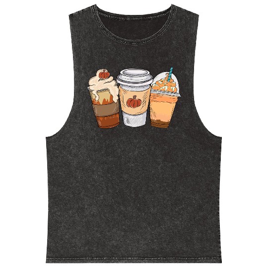 Fall Coffee Drink Thanksgiving Mineral Wash Tank Tops