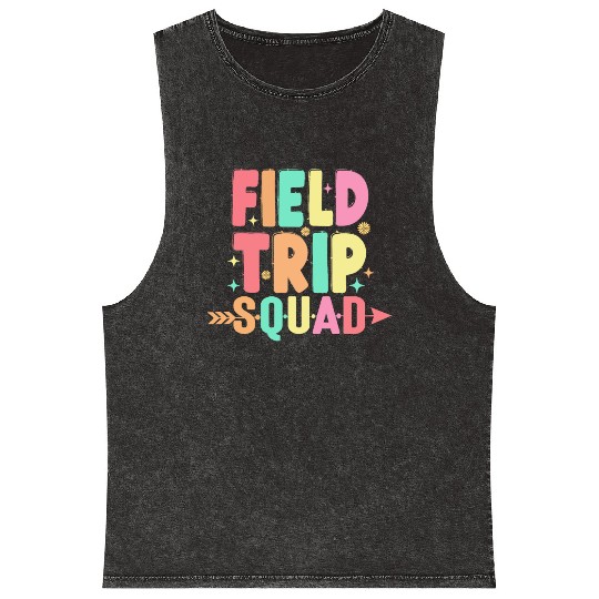 First Grade Field Trip Squad Teacher Students Mineral Wash Tank Tops