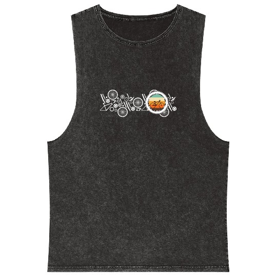 Bicycle Cycling Cyclist Bike Elements Retro Mineral Wash Tank Tops