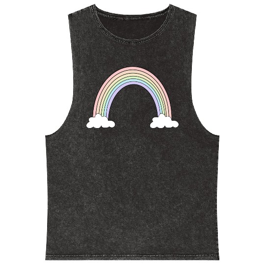 Pastel Rainbow Love Mineral Wash Tank Tops