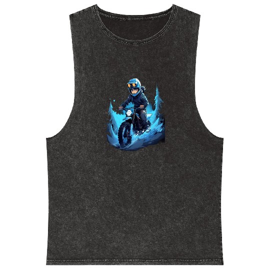 Dirt Bike Anime Ice Racing Motorcycle Ice Racer Mineral Wash Tank Tops