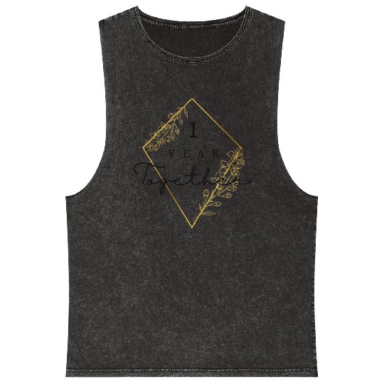 Anniversary 1 Year Together / Celebrate One Year Mineral Wash Tank Tops