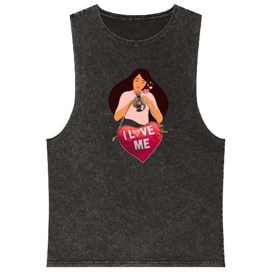 i love me , i heart me Mineral Wash Tank Tops , i love myself