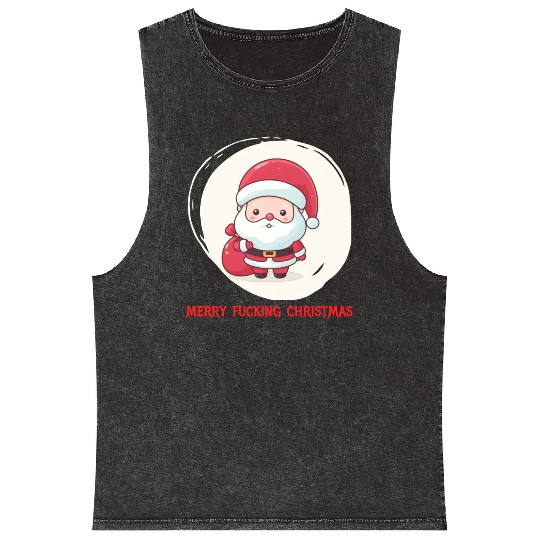 Cute Bad Santa Mineral Wash Tank Tops
