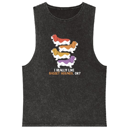 Basset Hound Dog Lover I Really Like Basset Hound Mineral Wash Tank Tops