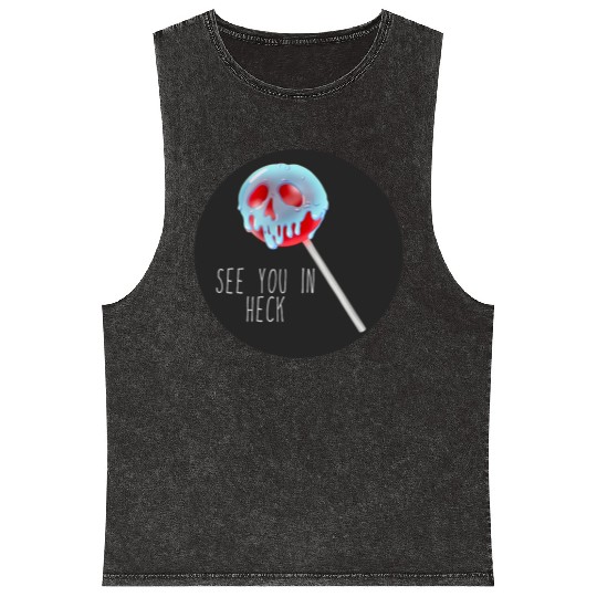See You In Heck Poison Skull Candy Mineral Wash Tank Tops
