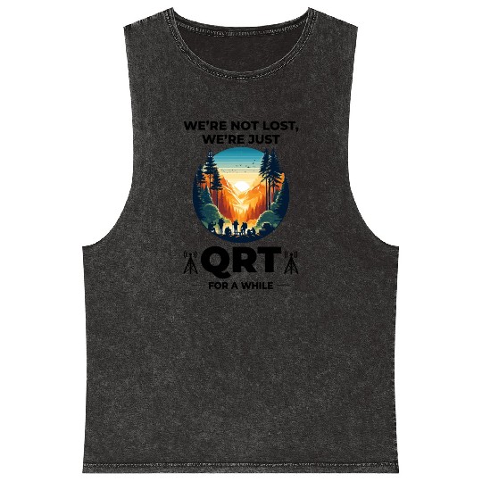 QRT in Nature Ham Radio Operators Sunset Outdoor Mineral Wash Tank Tops