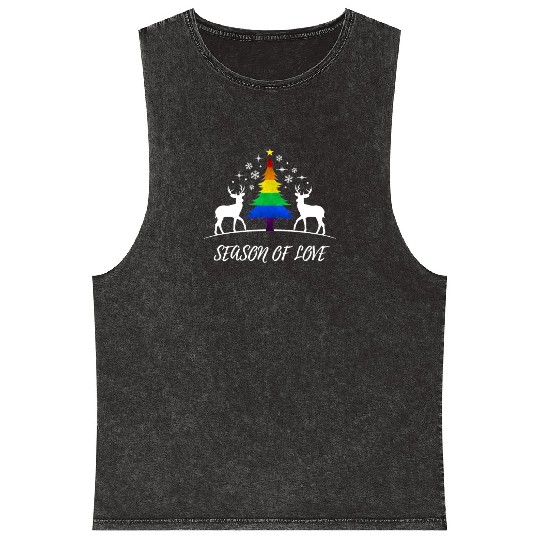 Gay Christmas Tree Gay Couple Season Of Love Mineral Wash Tank Tops