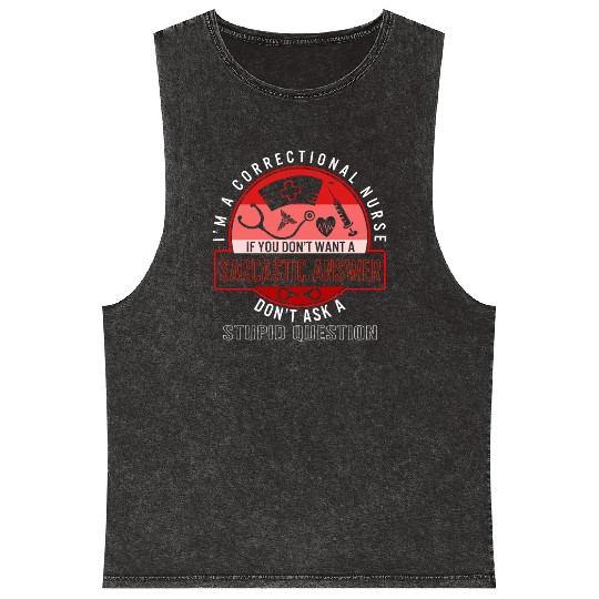 Nurse Mineral Wash Tank Tops, I'm A Correctional Nurse Hand Cuffs