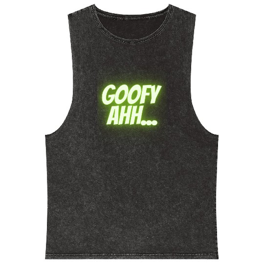 Gooeey Green Goofy Ahh Mineral Wash Tank Tops