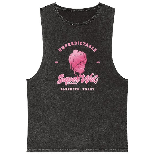 Unpredictable bleeding heart (pale style) Mineral Wash Tank Tops