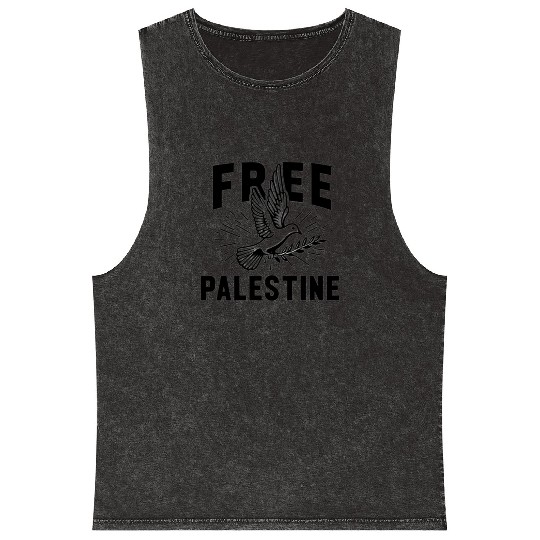 FREE PALESTINE, FREE GAZA PALESTINE. Mineral Wash Tank Tops