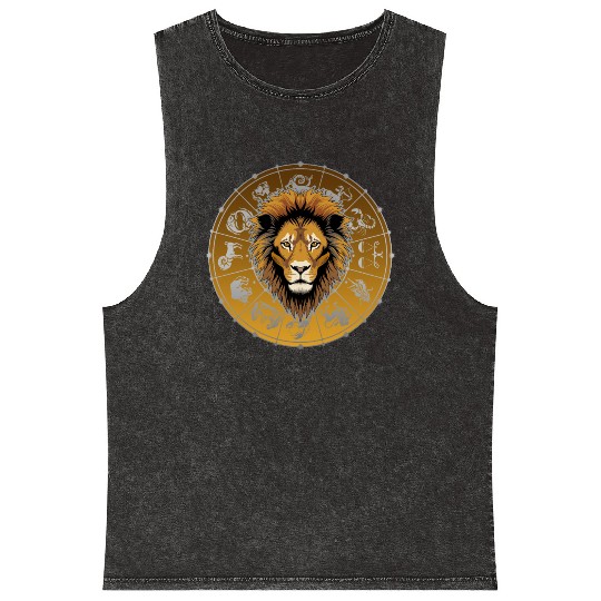Leo Zodiac star sign horoscope Astrology Mineral Wash Tank Tops