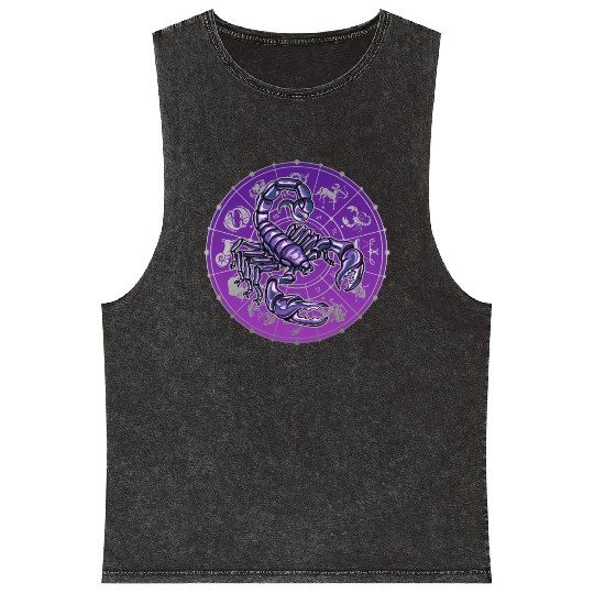 Scorpio Zodiac star sign horoscope Astrology Mineral Wash Tank Tops