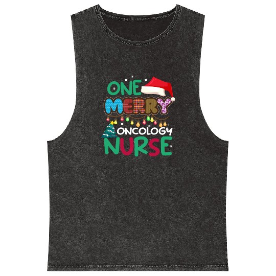 One merry Oncology Nurse Christmas Mineral Wash Tank Tops