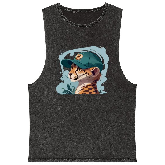 Cool Cheetah Mineral Wash Tank Tops