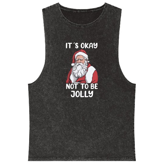 Mental Health Christmas Anti Christmas Holiday Mineral Wash Tank Tops
