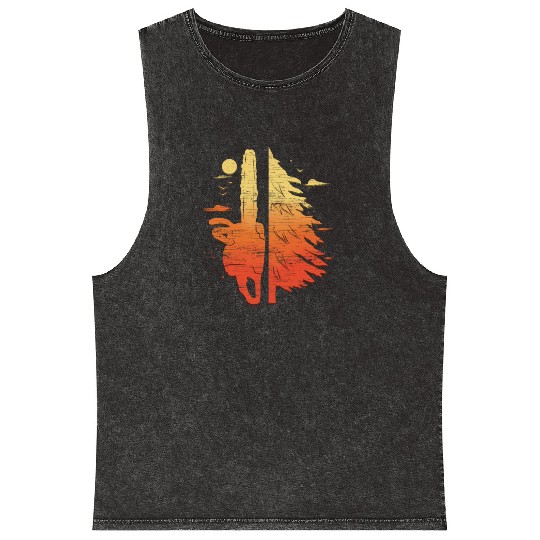 Lumberjack gift for woodworkers chainsaw wood Mineral Wash Tank Tops