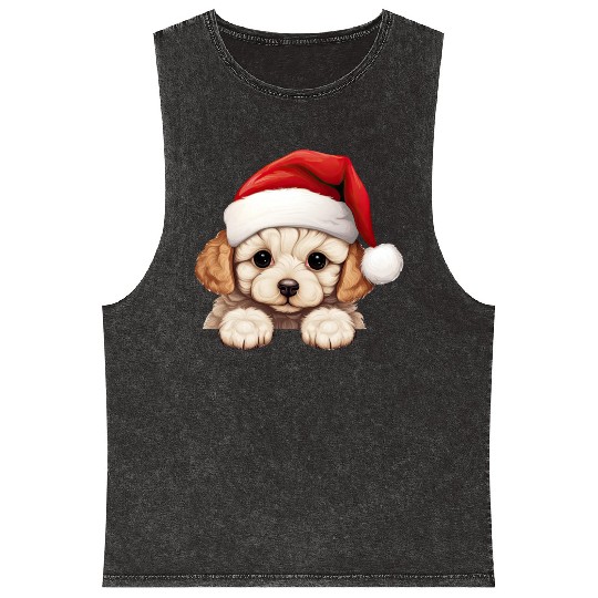 Bichon Frise Christmas Dog Mineral Wash Tank Tops