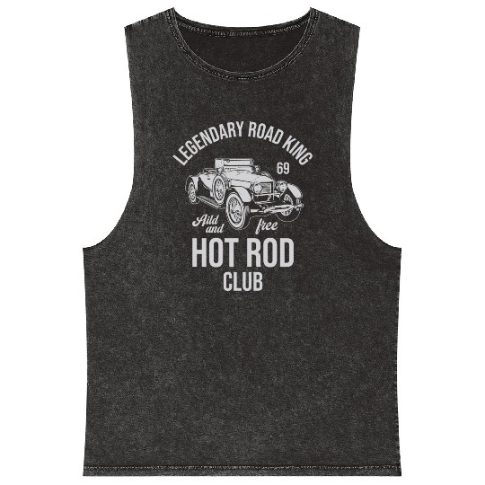 hot rod club, classic car, vintage car Mineral Wash Tank Tops