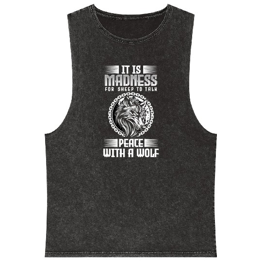 Wolves Forest Mysticism Alpha Mineral Wash Tank Tops