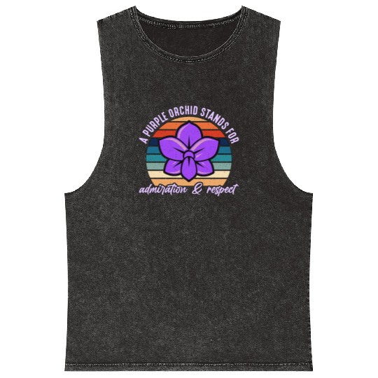 Orchids A Purple Orchid Stands Retro Horticulture Mineral Wash Tank Tops