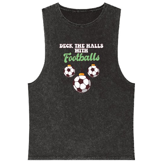 Football Player Coach Christmas Balls Deck The Mineral Wash Tank Tops