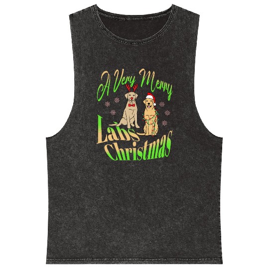 A Very Merry Labs Christmas Gifts For Labrador Mineral Wash Tank Tops