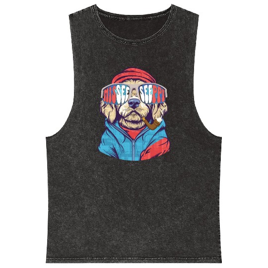MISEESEEPPI, dog, USA, Mississippi Mineral Wash Tank Tops