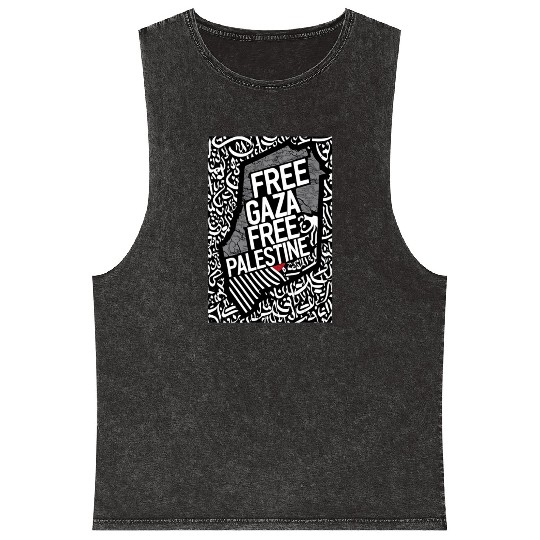 free palestine support palestine Mineral Wash Tank Tops