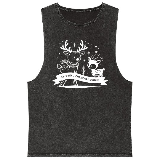 Oh Deer Christmas is Here! Mineral Wash Tank Tops