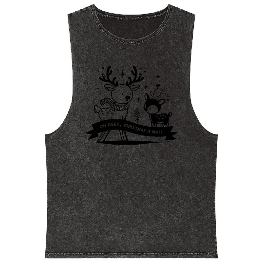 Oh Deer Christmas is Here! Mineral Wash Tank Tops