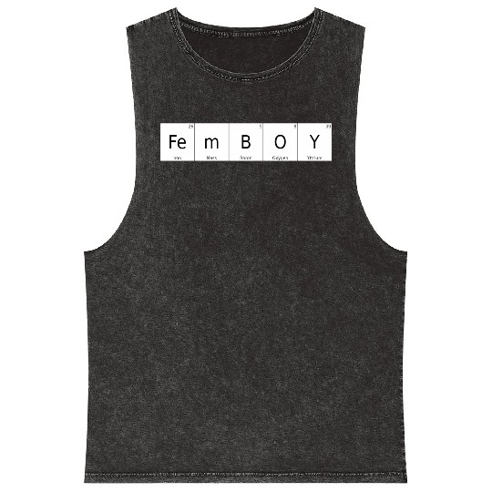 Periodic Table Chemical Element Femboy Bigender Si Mineral Wash Tank Tops