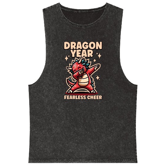 Dragon Kids Year of the Dragon Dabbing Mineral Wash Tank Tops