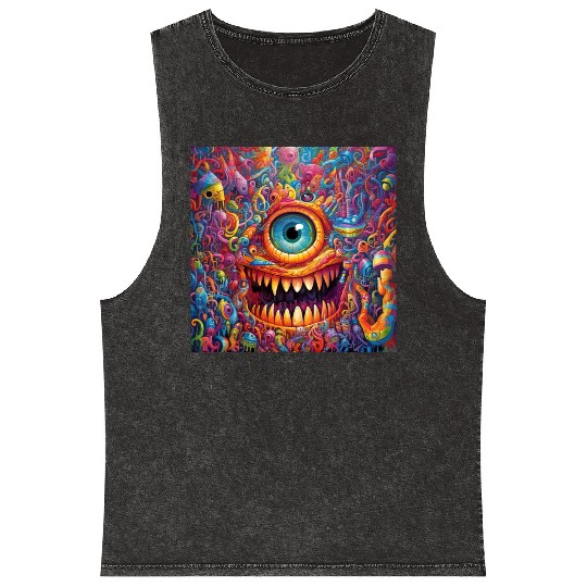 Going On a Little Trip - Cyclops and Teeth Psyched Mineral Wash Tank Tops