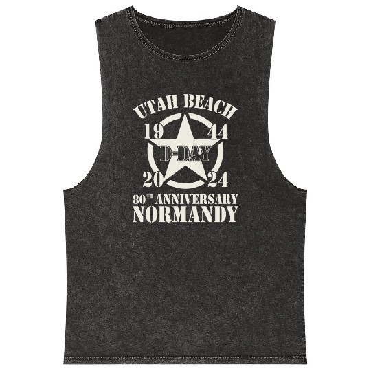 Utah Beach 1944 D Day 2024 80 Anniversary Normandy Mineral Wash Tank Tops