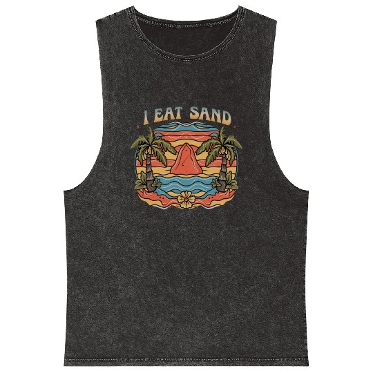 Groovy Psychedelic I Eat Sand and Desert Island Mineral Wash Tank Tops