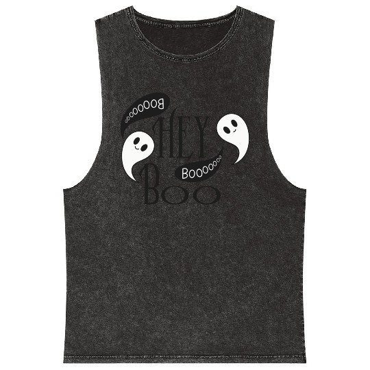 Hey Boo Ghost Mineral Wash Tank Tops