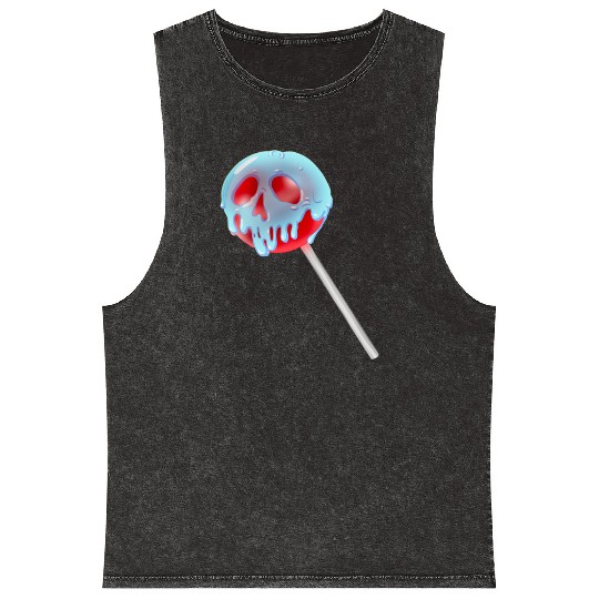 Poison Apple Halloween Candy Lollipop Mineral Wash Tank Tops
