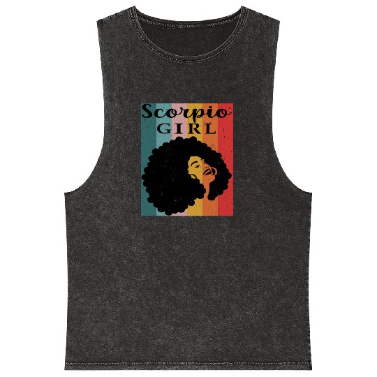 scorpio girl Zodiac Sign Astrology Horoscope Star Mineral Wash Tank Tops