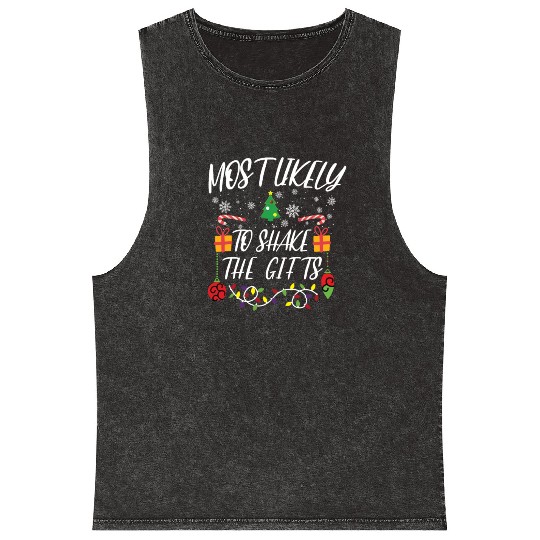 Most likely to Christmas Family Matching Mineral Wash Tank Tops