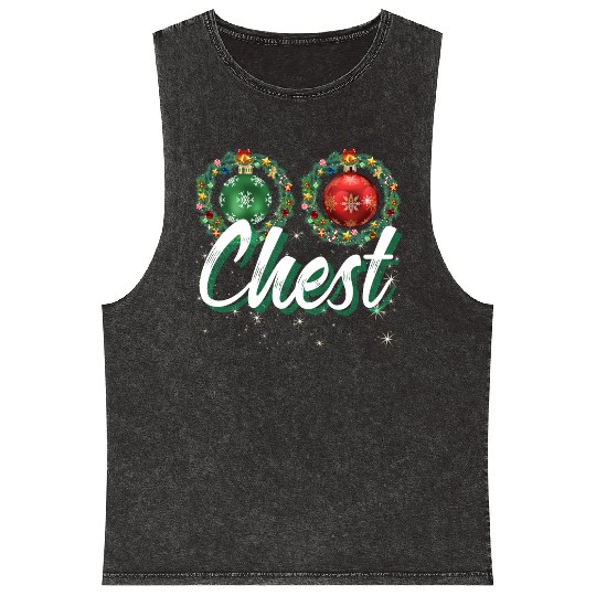 Chest Nuts Christmas Couple Funny Matching Mineral Wash Tank Tops