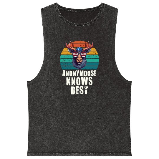 Anonymoose Knows Best Cool Moose Mineral Wash Tank Tops