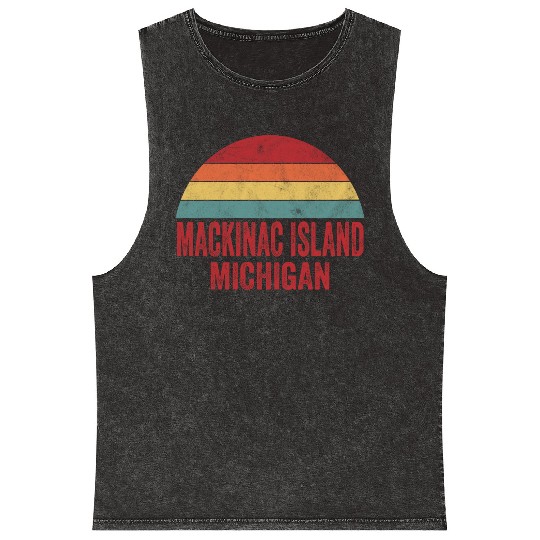 Vintage Mackinac Island Michigan Mineral Wash Tank Tops