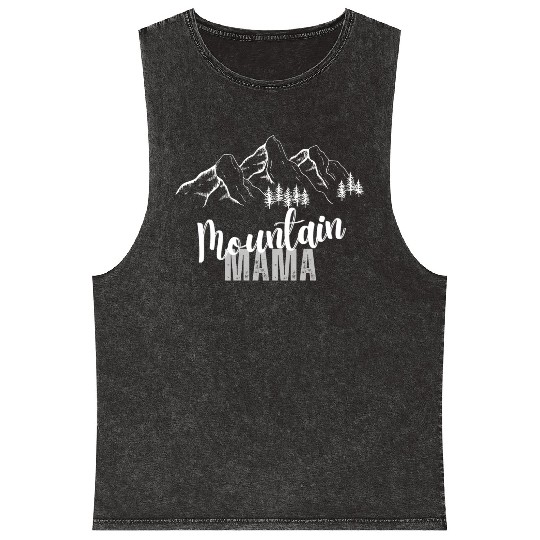Mountain Mama, 3 Mountain peaks Mineral Wash Tank Tops