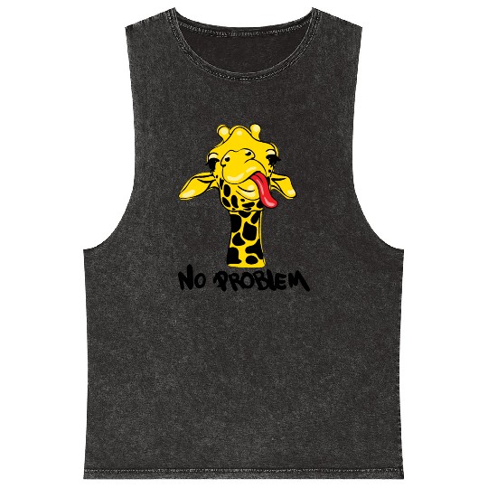 Nonchalant Giraffe: No PROBLEM Attitude Mineral Wash Tank Tops